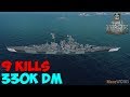 World of WarShips | Tirpitz | 9 KILLS | 330K Damage - Replay Gameplay 4K 60 fps