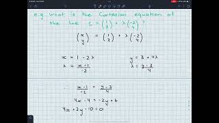 Ext 2: Vectors (Vector Equation of a Line)