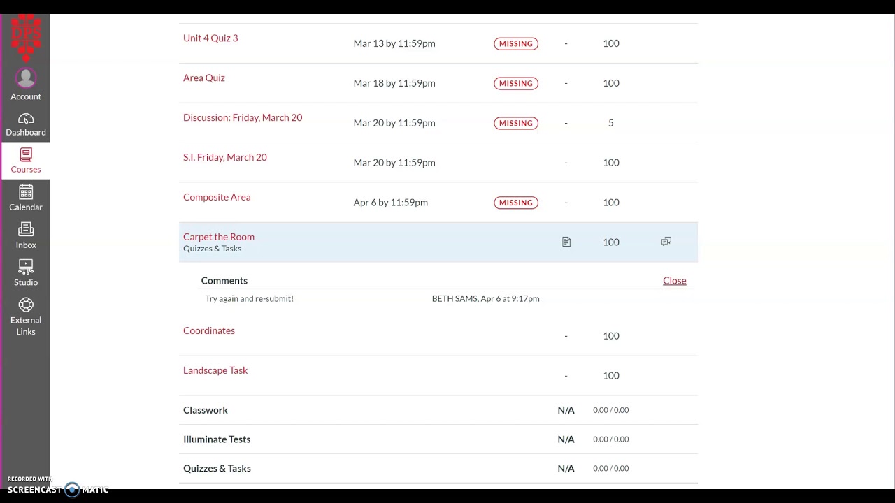 How to read assignment annotations in Canvas YouTube
