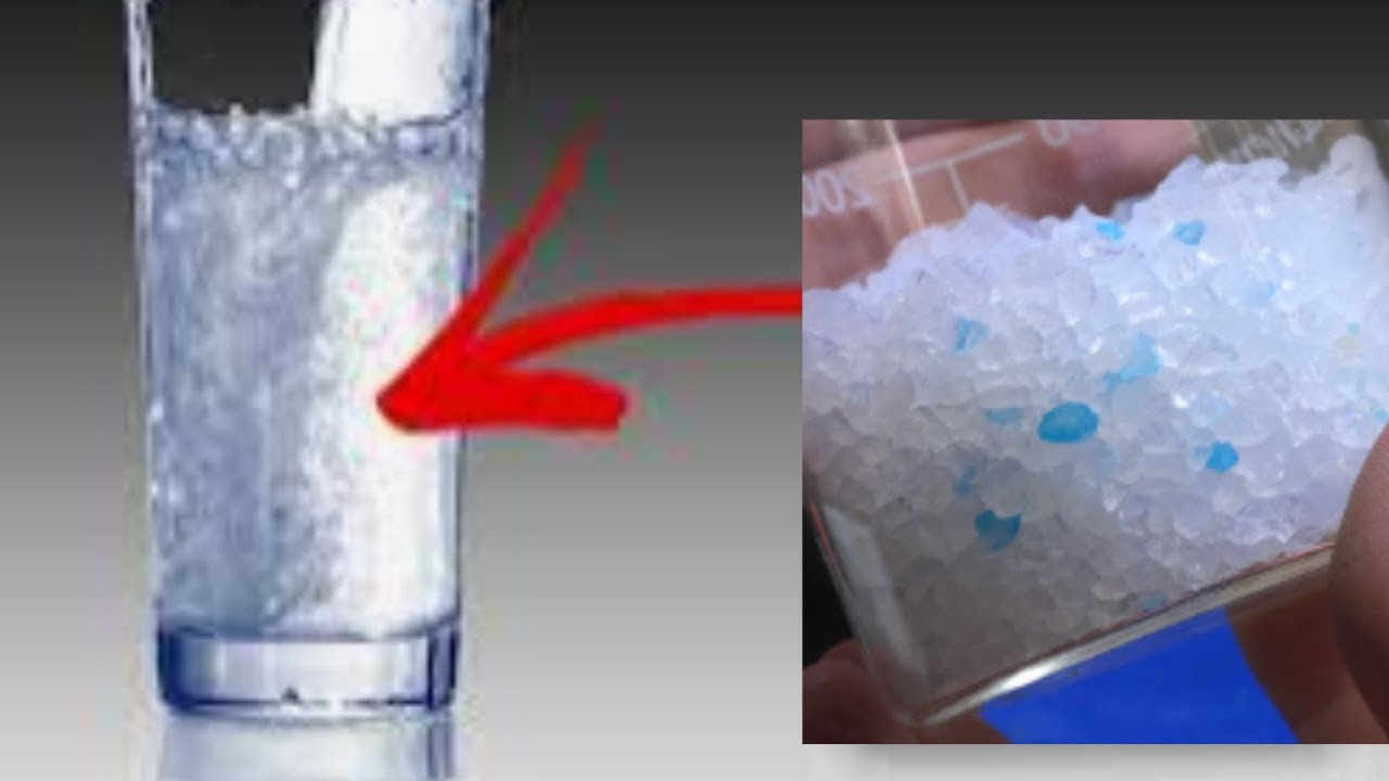 Silica gel mixed with water / What happens if you put silica gel in water ? YouTube