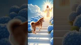 The touching embrace between Jesus and a Shiba Inu🙏 #Jesus#Shiba Inu#A touching hug#Hydrangea