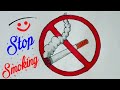 How to Draw Stop Smoking Easy Drawing/Quit Smoking Colourful Drawing step by step/No Smoking