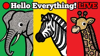 🔴Hello Everything!👀 LIVE | Drawing and Coloring with Glitter &amp; Googly Eyes | 1 Hour Video