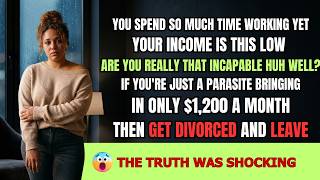 My MIL found a pay slip in our house and said: "A parasite who can only earn $1200/M should leave!"