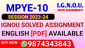 MPYE 10 Solved Assignment 2023-24 in English, MPYE-10 Solved Assignment 2024, MPYE 10 Assignment