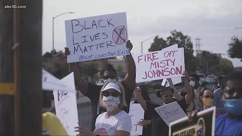 BLM Sacramento protest Elk Grove Police officer ac...