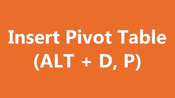 Excel Shortcuts - Pivot Table