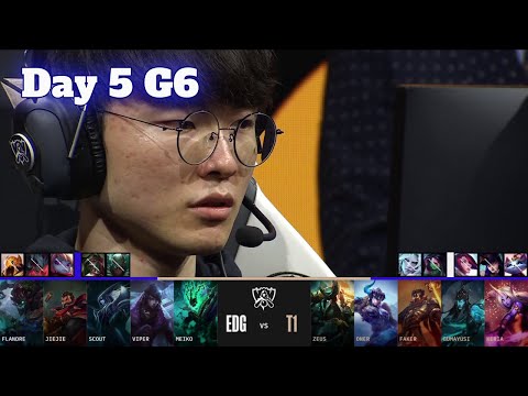 EDG vs T1 | Day 5 LoL Worlds 2022 Main Group Stage | T1 vs Edward Gaming - Groups full game