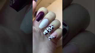 Cow print nail art  #nails #تطويل_الاظافر #nailcare #nailgrowth #naturalnails #اظافر #مناكير