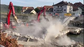 2025-08-22 Zusammenbruch Sensebrücke. Mit freundlicher Genehmigung von Ruedi Kiener, Implenia