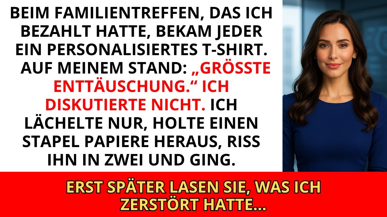 Beim Familientreffen stand auf meinem T-Shirt „Größte Enttäuschung“. Dann schockierte ich alle mit…