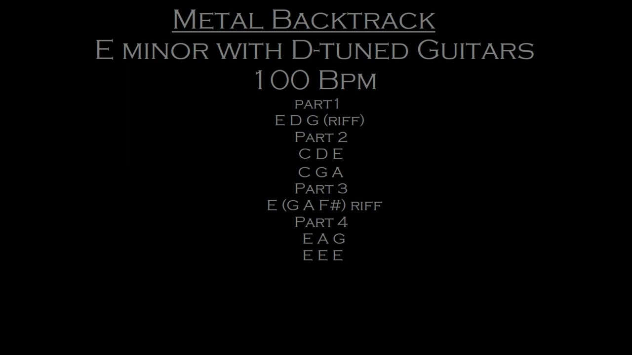 Backtrack E minor with D tuned guitar Metal 100 bpm