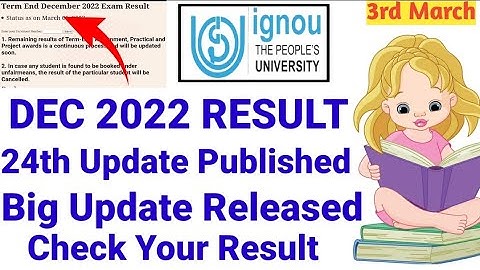 IGNOU December 2022 Result 24th Big Update | Finally Ignou released dec 2022 result