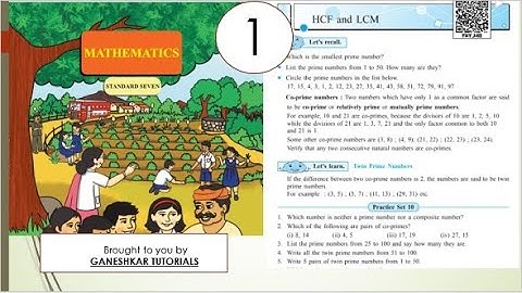 STD-7TH MATHEMATIC |  CH-3 HCF and LCM PG 15,16  | PART-1 | #GANESHKARTUTORIALS #std7maths  #PS-10
