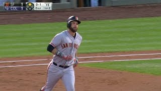 SF@COL: Belt crushes a two-run home run to center