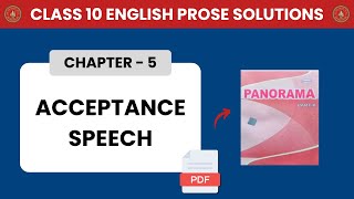 Bihar Board Class 10 English Prose Chapter 5 Solutions - Acceptance Speech
