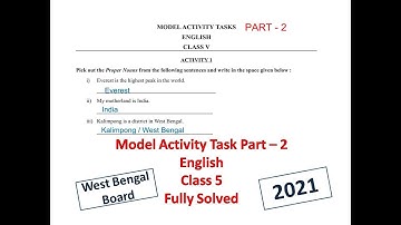 Class-5 English Model Activity Task part-2 Full Solve in Bengali || WBBSE‎