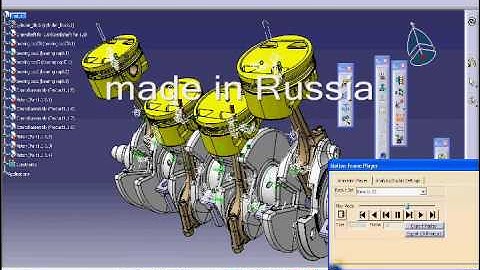 CATIA V5 Motion simulation of engine