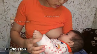 Evening breastfeeding, sister vs baby breastfeeding mommy HT BABY & MOM