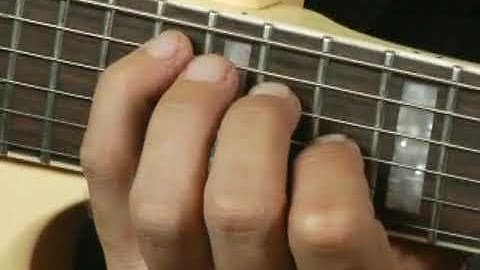 Root Position Octave Up of Db Minor Guitar Chord on the Middle Bottom Strings