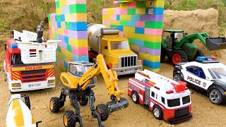 Сборник забавных видео с игрушечными пожарная машина экскаватор мусоровоз