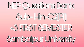 +3 FIRST SEMESTER Hindi Minor Core2 Paper1 Sambalpur University Dec 2024