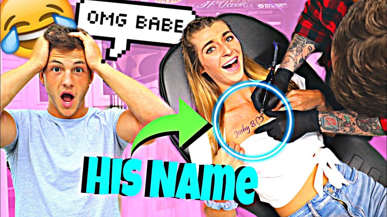 I Got A Tattoo Of My Boyfriend S Name Prank Youtube