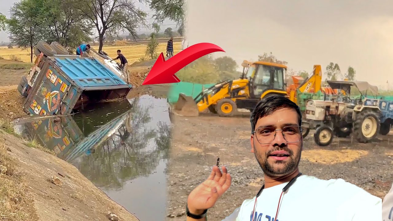 Не могу понять, лето сейчас или дождь. Tata 2518 соскользнула в канал.