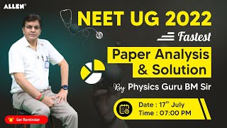 #NEET2022 Fastest Physics Paper Analysis & Video Solution by Physics Guru BM Sir | ASK LIVE Q/A screenshot 4