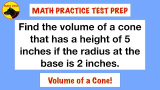 Celebrity Math Practice Test Prep 6 (Volume of a Cone!) Profile