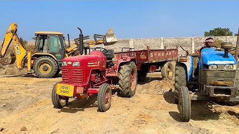 Jcb 3dx Backhoe Loader Machine Loading Red Mud In Mahindra and Newholland Tractors | Jcb and Tractor