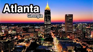 Atlanta Georgia Skyline at Night Screensaver 4K - Atlanta Drone Video - Atlanta Apple Screensaver