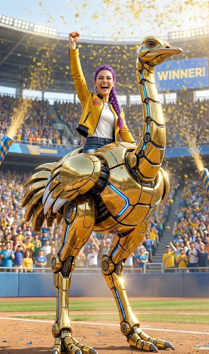 Download lagu Rumi won the ostrich race!😱