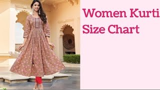 Kurti size chart for women| Women kurti size chart | Girls Kurti Size Chart | Kurti plazzo set Size