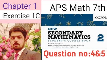 Exercise 1C Question no 4&5 || APS Math 7th || New secondary Mathematics Book 2 @Mathkasafar_