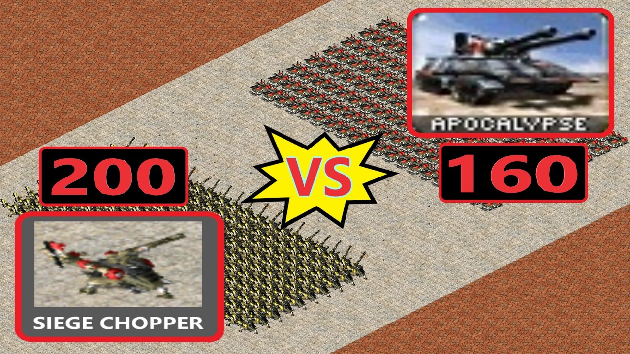 Использование осадных вертолётов против апокалипсиса — одинаковая стоимость — Red Alert 2