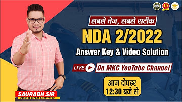 UPSC NDA 2 Answer Key 2022 | Question Paper Analysis By Saurabh Sir | Expected Cut Off – MKC