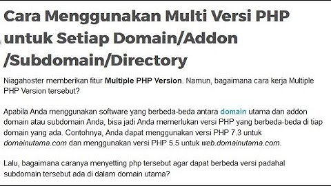 Cara Menggunakan Multi Versi PHP untuk Setiap Domain/Addon/Subdomain/Directory