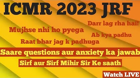ICMR 2023/ LAST MINUTE STRATEGY-2023/JOIN AND ASK QUESTIONS