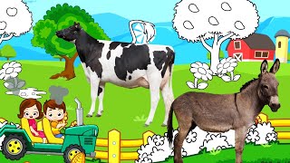 coloring farm animals, animal sounds (cow, donkey).fun farm game part 1 screenshot 3