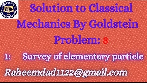 Solution to classical mechanics by Goldstein problem 8