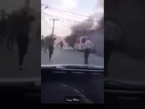 احتراق حافلة نقل ركاب في إربد 