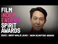 LEE JUNG-JAE wins BEST MALE PERFORMANCE IN A NEW SCRIPTED SERIES at the 2022 Spirit Awards.