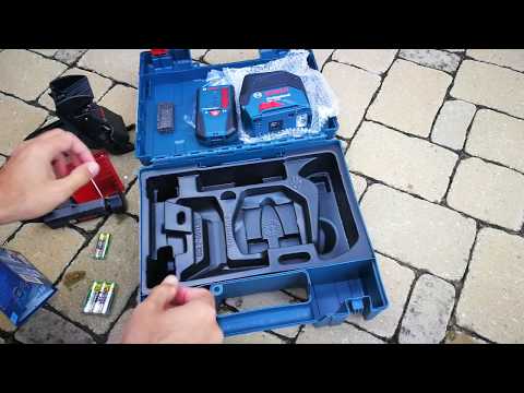 Unpacking / unboxing combi lasers Bosch GCL 2-50 + LR6 0601066F01
