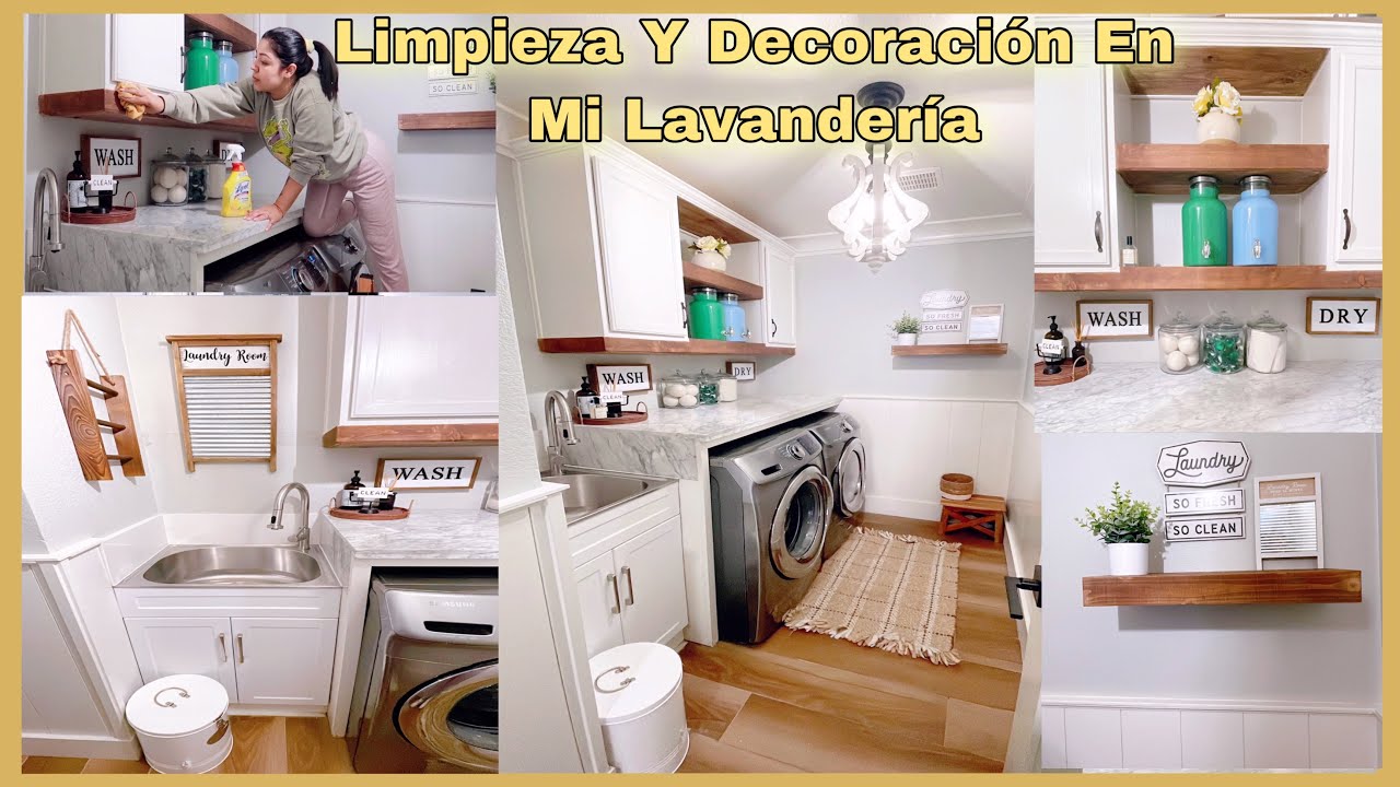 Limpieza Y Decoración En Mi Lavandería/ Como Lavar La Lavadora Por Dentro/ Laundry Room 🧺