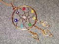 How to make "Dreamcatcher" with colorful beads -  DIY wire jewelry 52