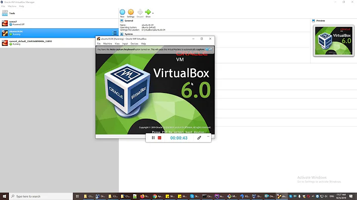 failed to open session for the virtual machine ubuntu virtualbox