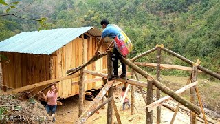 The Process of Leveling and Framing the New Kitchen Near the Wooden Cabin, Build Campground