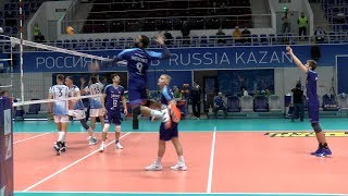 Volleyball. Attack hit. Earvin Ngapeth and Zenit Kazan vs Zenit St. Petersburg