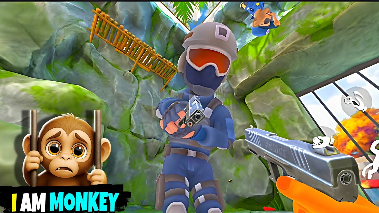 Новое видео "Я — обезьяна" 🎥 Полиция стреляет в обезьяну 🐒 